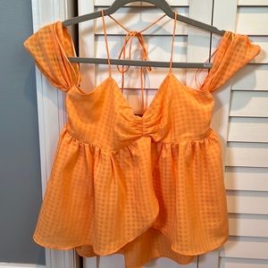 Urban Outfitters orange off the shoulder/ halter top